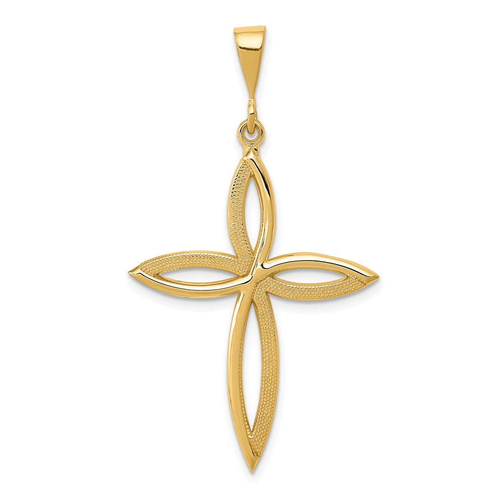 14k Passion Cross Pendant, 44 x 24 mm