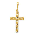 14k Design on Both Sides Reversible Latin Cross Pendant, 42.9 x 19 mm