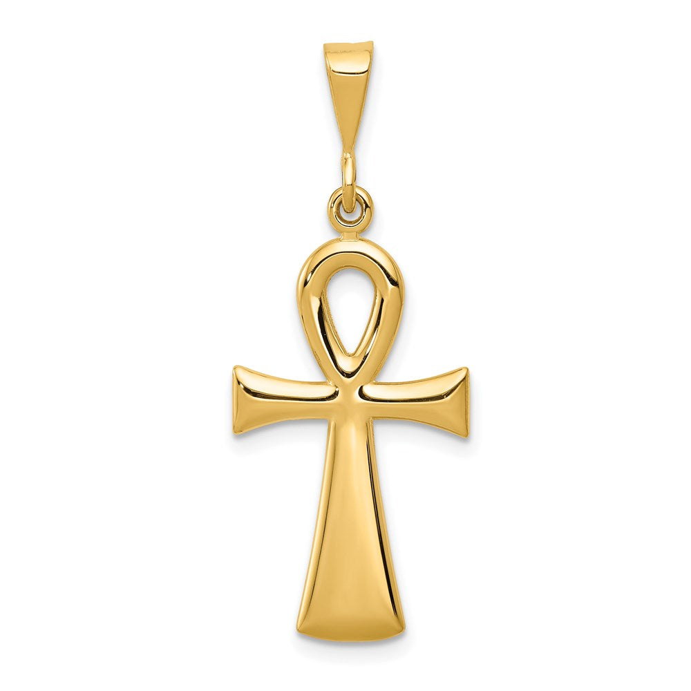 14k Egyptian Ankh Cross Pendant, 36 x 15 mm