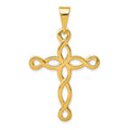 14k Polished Loop Cross Pendant, 44 x 27 mm