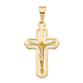 14k Polished Cut-out Crucifix Pendant, 47 x 22 mm