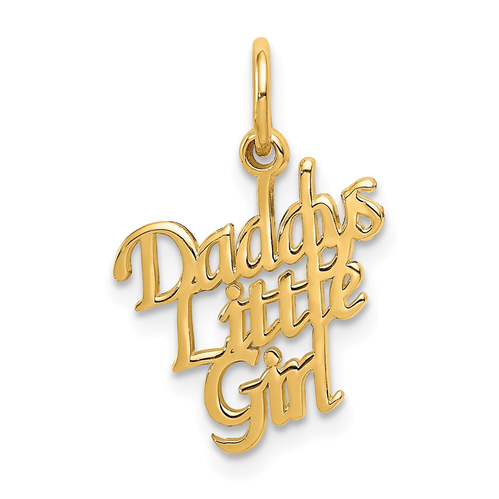 14k DADDYS LITTLE GIRL Charm, 20 x 13.45 mm