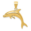 14k Dolphin Pendant, 32 x 30 mm