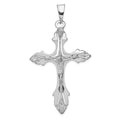 14k White Gold Crucifix Pendant, 67 x 31 mm