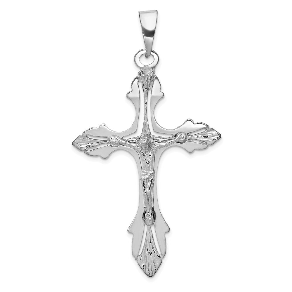 14k White Gold Crucifix Pendant, 67 x 31 mm