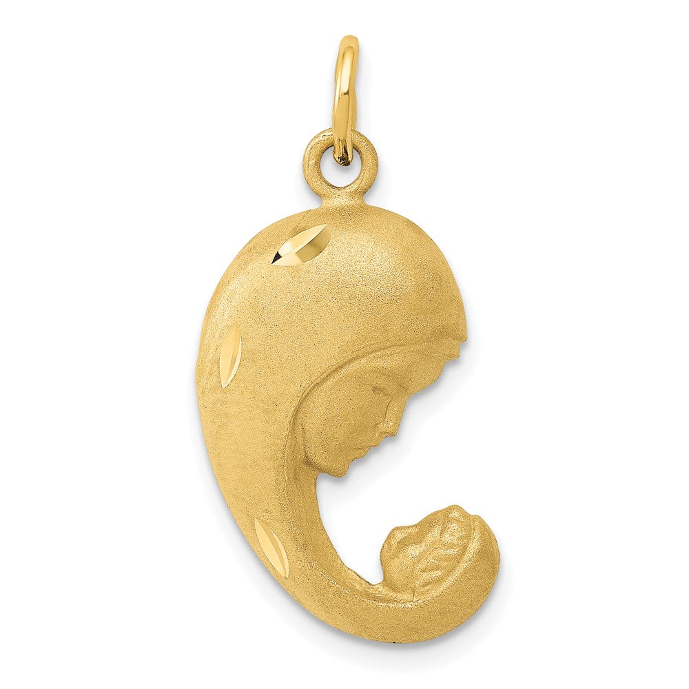 14k Mother and Baby Charm, 26 x 13 mm