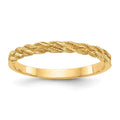 14k Diamond-cut Rope Ring, Size 7