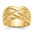 14k High Polished Woven Dome Ring, Size 7