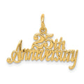 14k 25th ANNIVERSARY Charm, 16 x 25.7 mm