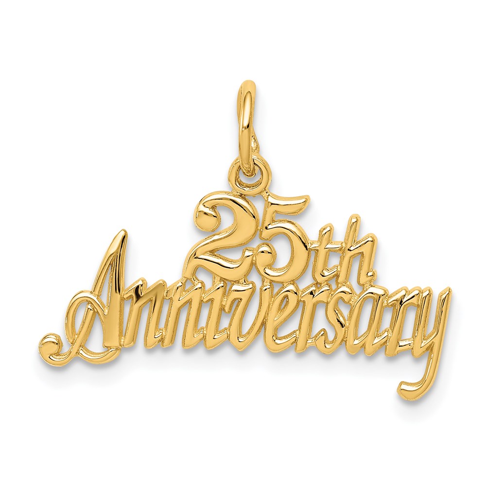 14k 25th ANNIVERSARY Charm, 16 x 25.7 mm