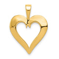 14K Polished Heart Pendant, 25 x 18 mm