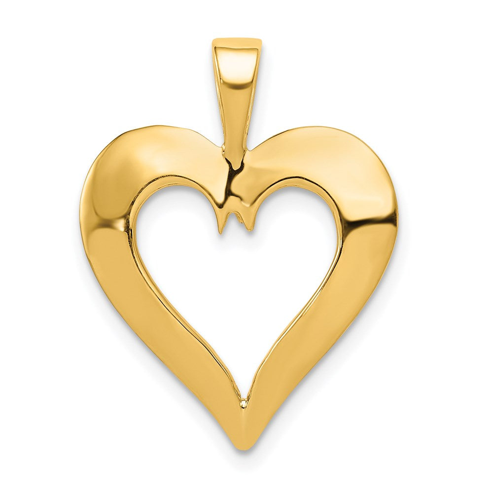 14K Polished Heart Pendant, 25 x 18 mm