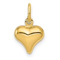 14K Polished 3-D Puffed Heart Charm, 14 x 9 mm