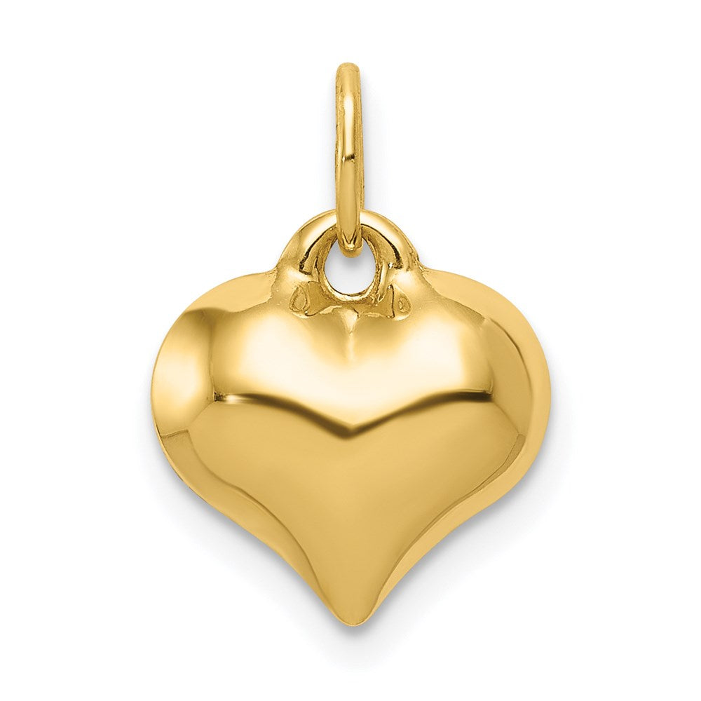 14K Polished 3-D Puffed Heart Pendant, 15 x 11 mm