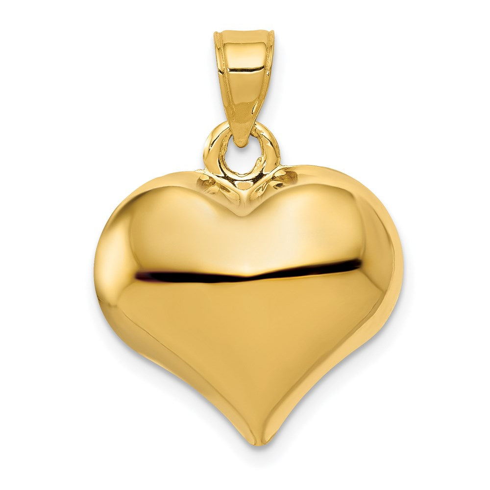 14K Polished 3-D Puffed Heart Pendant, 24 x 18 mm