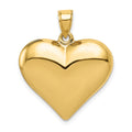 14K Polished 3-D Puffed Heart Pendant, 25 x 22 mm