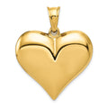 14K Polished 3-D Puffed Heart Pendant, 38 x 31 mm