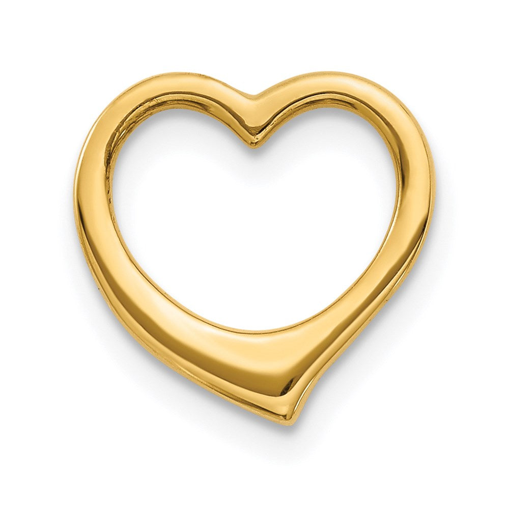 14K Polished Floating Heart Chain Slide, 12 x 12.5 mm