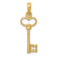 14K Polished 3-D Key Charm, 26 x 8 mm