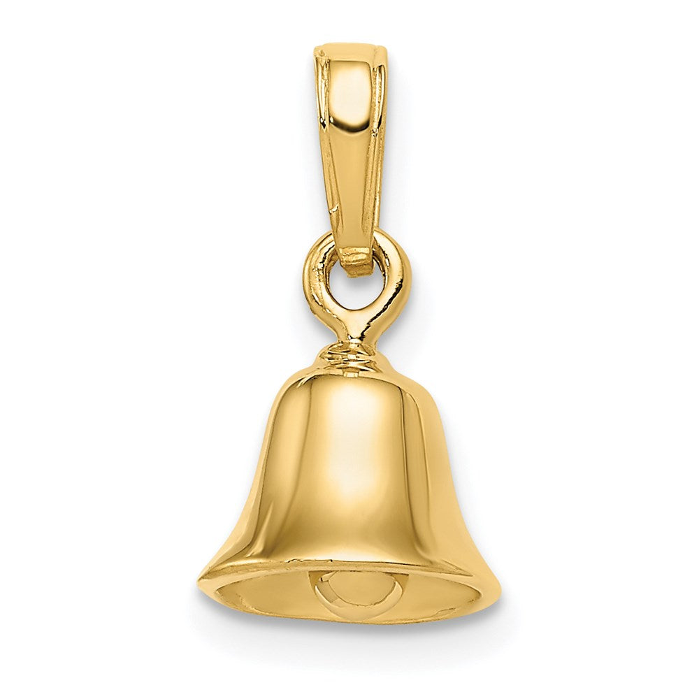 14k 3-D Moveable Bell Pendant, 15 x 9 mm