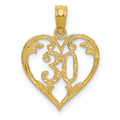 14k 30 in Heart Cut-out Pendant, 18 x 14 mm