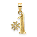 14k #1 Charm, 13 x 8.3 mm