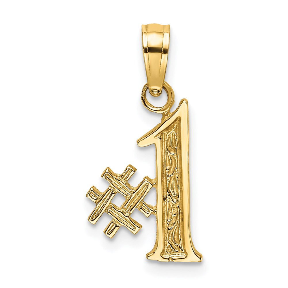 14k #1 Charm, 13 x 8.3 mm