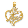 14k Diamond-cut 15 ANOS Heart Pendant, 22 x 18 mm