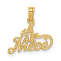 14k #1 NIECE Charm, 14.5 x 16.8 mm