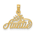 14k #1 AUNTIE Charm, 13.5 x 19.2 mm