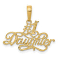 14k #1 DAUGHTER Pendant, 18 x 22 mm