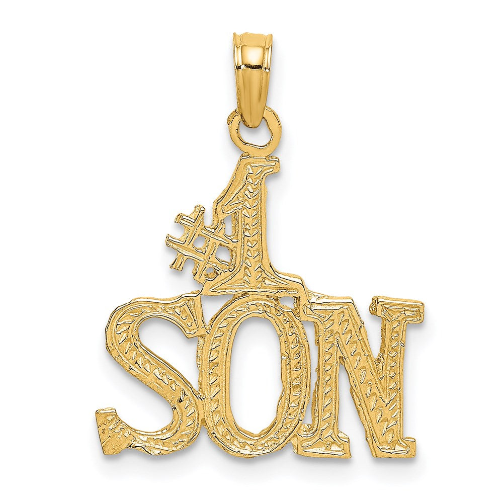 14k #1 SON Charm, 20.4 x 17.6 mm