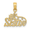 14k #1 SISTER Pendant, 16 x 15 mm