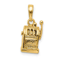 14k 3-D Moveable Handle Slot Machine Pendant, 18 x 9 mm