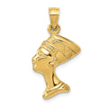 14k 3-D Nefertiti Pendant, 26 x 14 mm