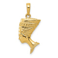 14k 3-D Nefertiti Pendant, 28 x 14 mm