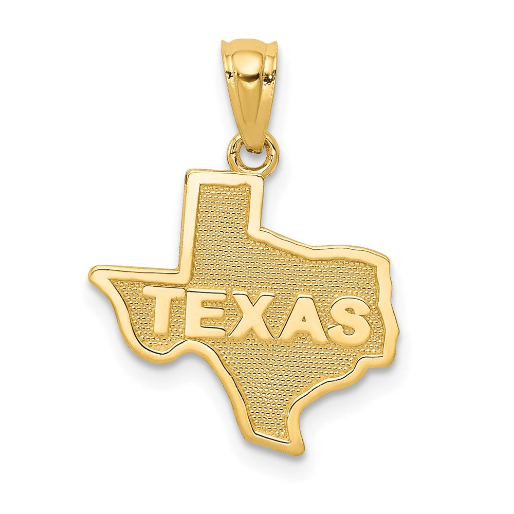 14k State of TEXAS Map Pendant, 20 x 15.5 mm