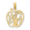 14k Cut-out NEW YORK with Statue of Liberty in Apple Charm, 15.9 x 15 mm