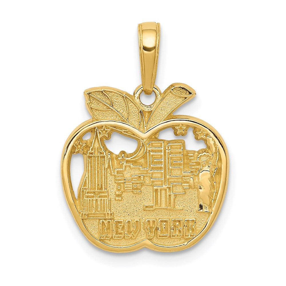 14k NEW YORK City Skyline in Apple Pendant, 21 x 16 mm