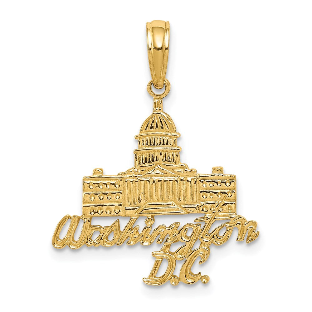 14k WASHINGTON D.C. Capitol Building Pendant, 25 x 20 mm