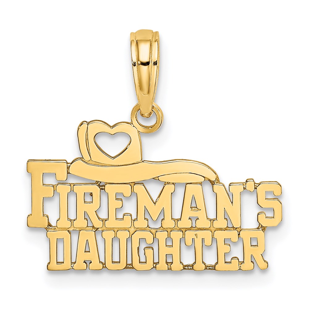 14k FIREMAN'S DAUGHTER Charm, 11.6 x 19.3 mm