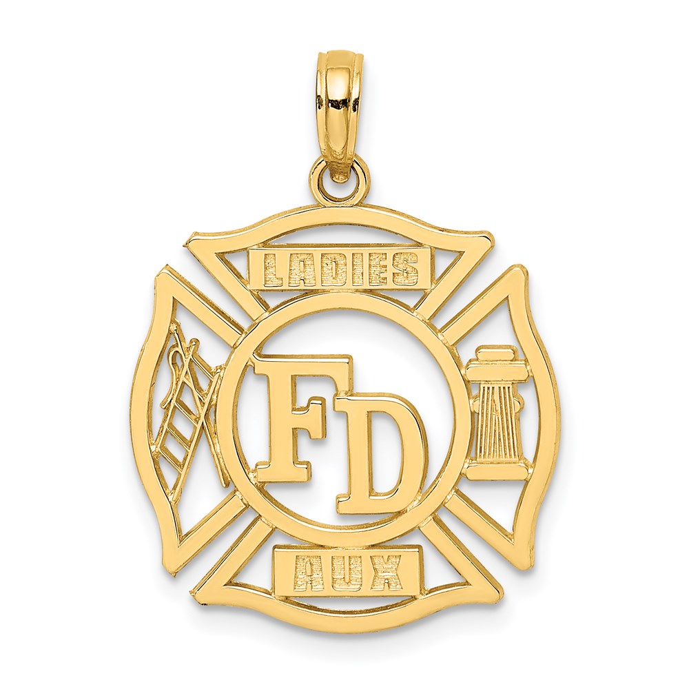 14k FD LADIES AUX in Shield Charm, 20.8 x 20.8 mm