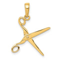 14k 3-D Moveable Scissors Pendant, 24 x 12 mm