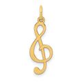 14k Polished Treble Clef Charm, 25 x 9 mm