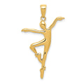 14k Unisex Ballet Dancer Pendant, 35 x 20 mm