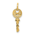 14K Polished 3D Rounded Top Key Charm, 20 x 8 mm