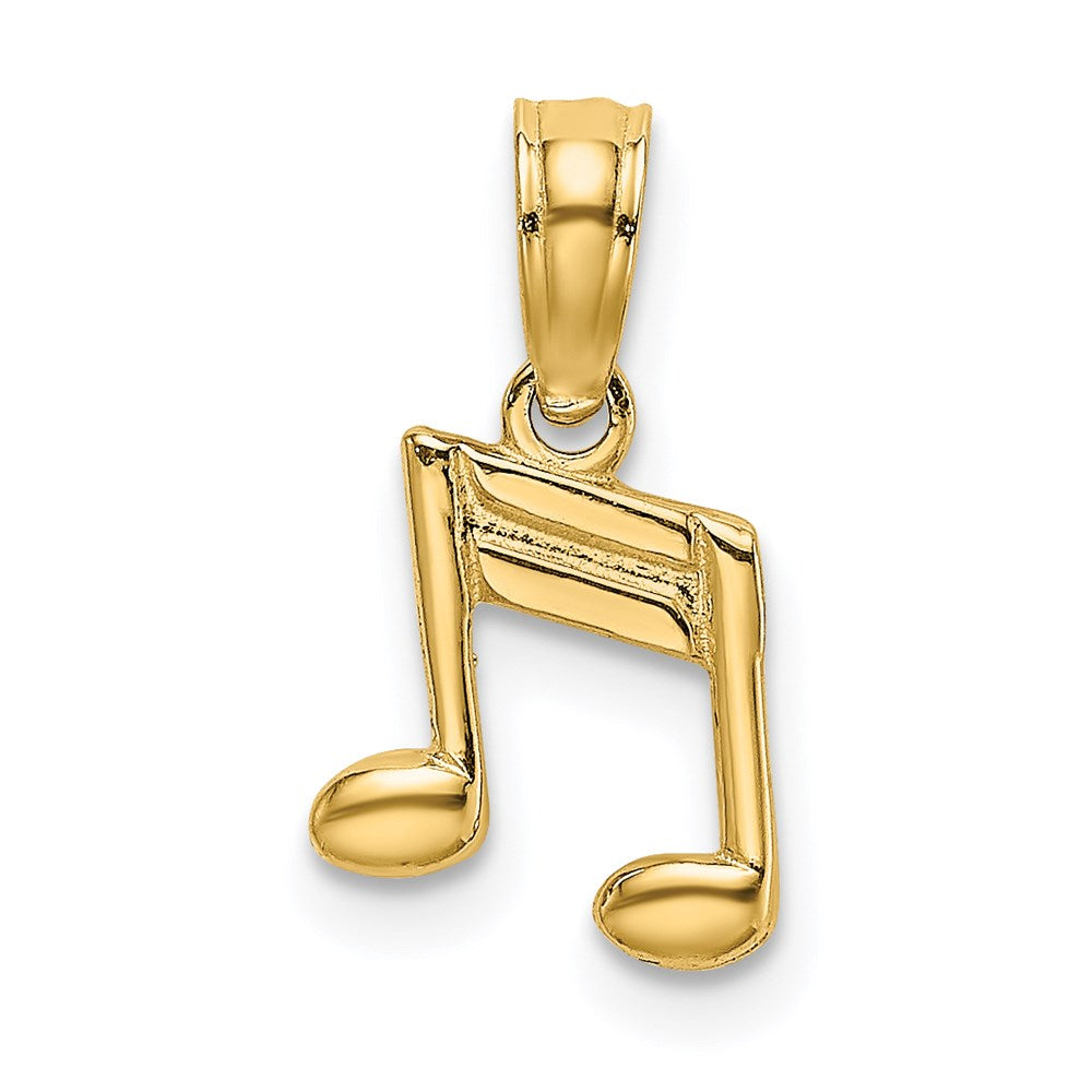 14k Double Music Notes Charm, 7.8 x 7.4 mm