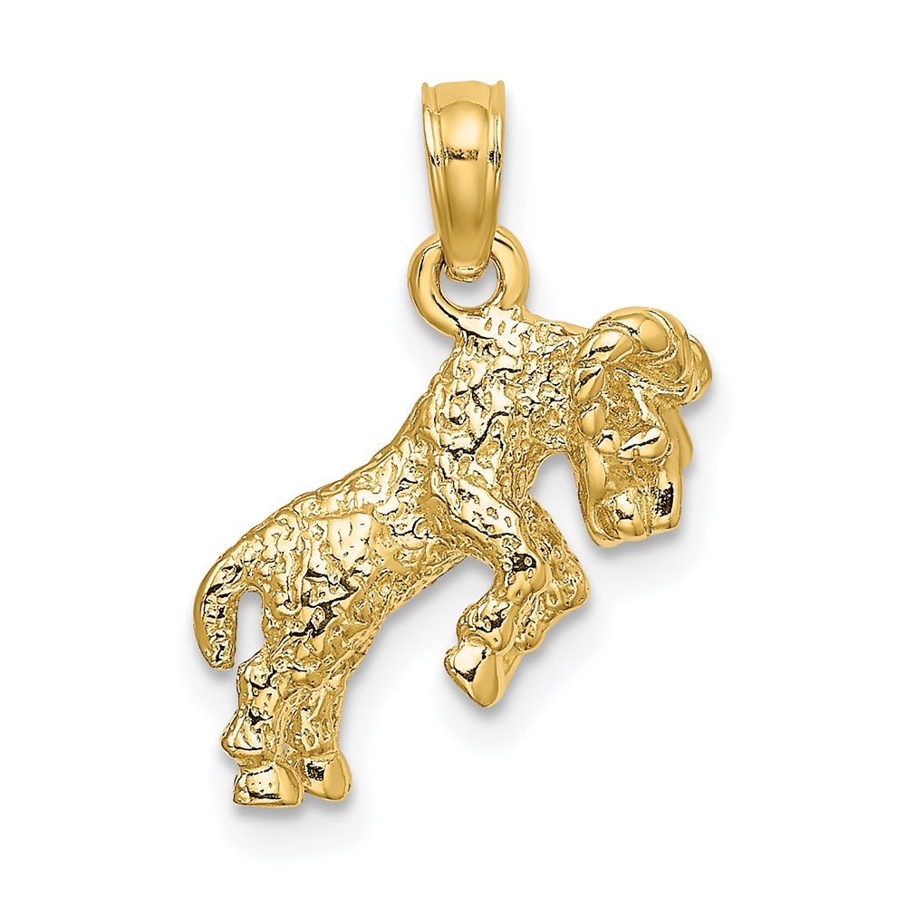 14k 3-D Aries Zodiac Charm, 22.8 x 8.6 mm
