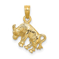 14k 3-D Taurus Zodiac Charm, 17.55 x 13.3 mm