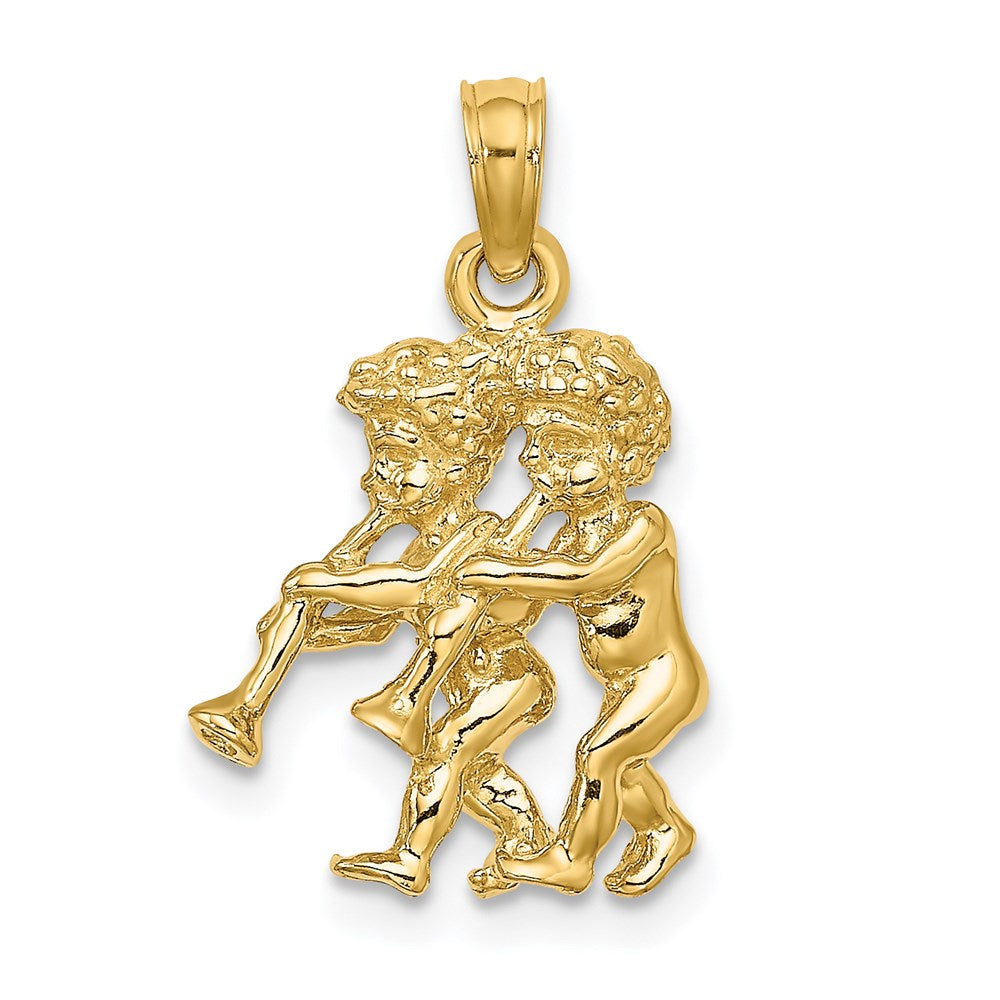 14k 3-D Gemini Zodiac Charm, 20.05 x 13 mm